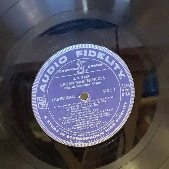 J. S. Bach Organ Masterpieces (Vinyl, 1968) Audio Fidelity FCS 50,038 VG LP - Picture 8 of 10
